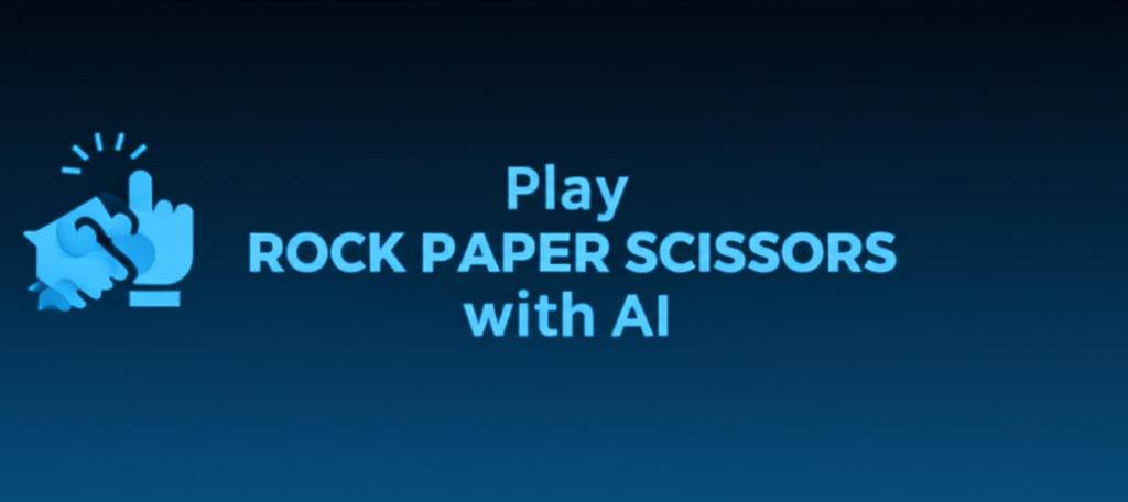 An image showing a hand playing Rock Paper Scissors against a robotic hand, symbolizing playing Rock Paper Scissors with AI.